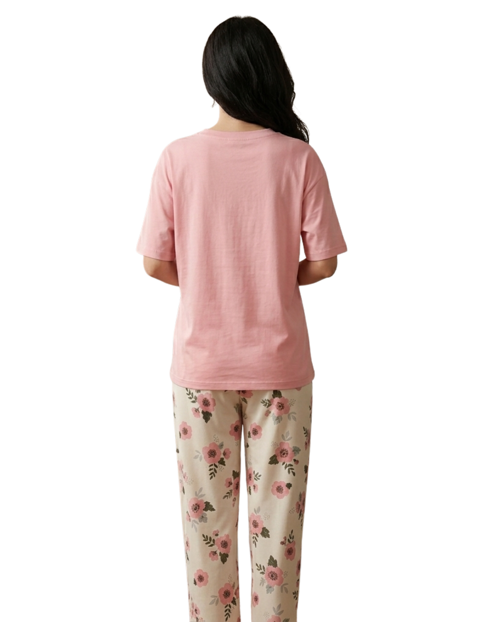 Pink Pocket Printed Night Suit