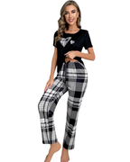 White Heart Printed Night Suit