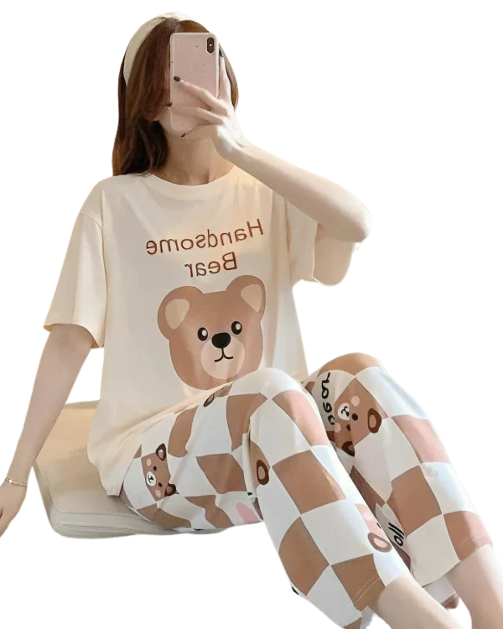 Handsome Bear Printed Night Suit