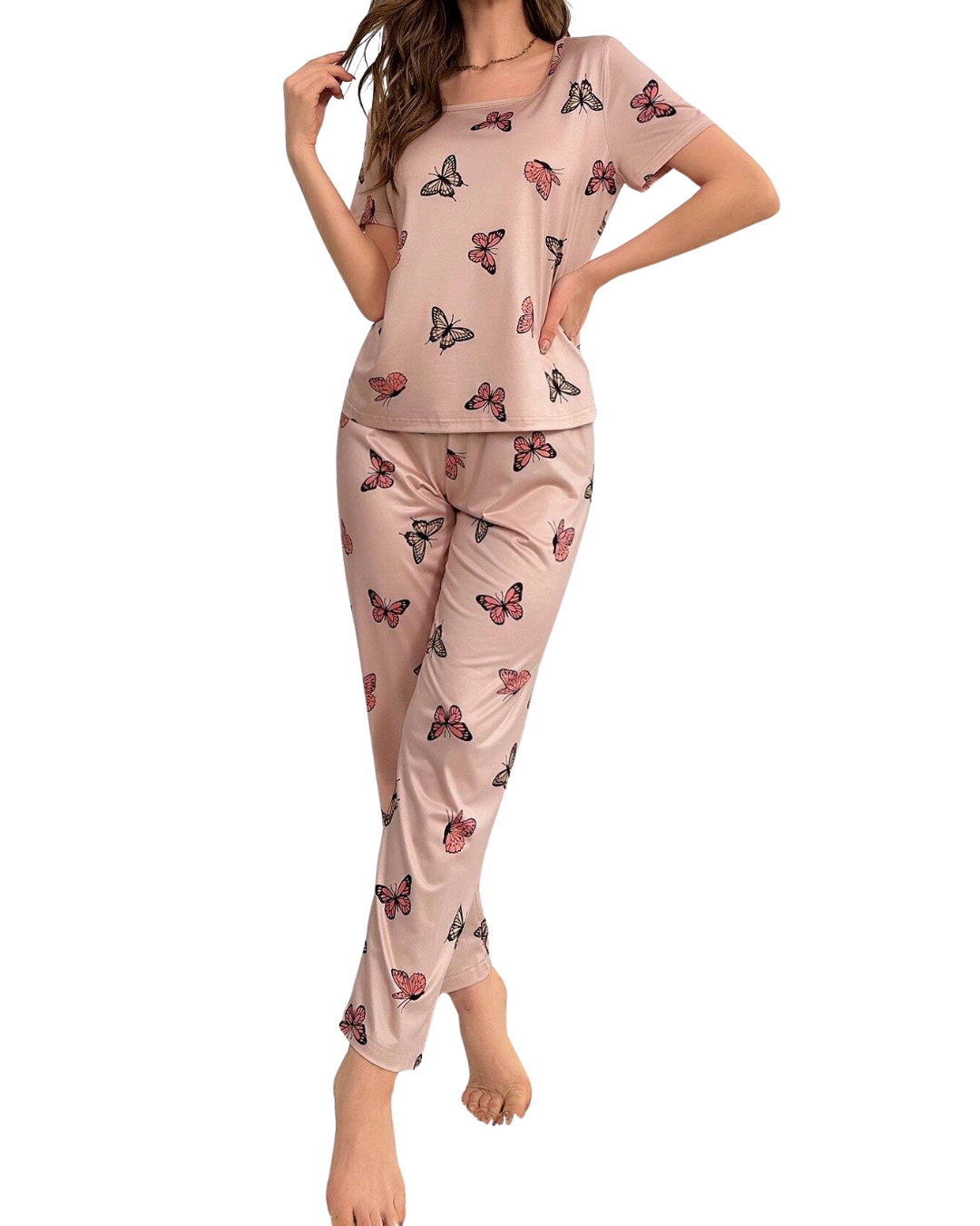 Monach Butterfly Printed Night Suit