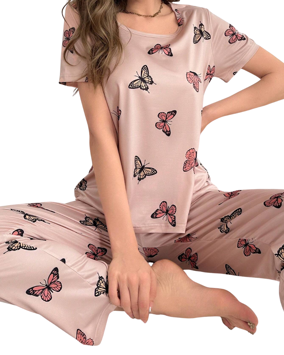 Monach Butterfly Printed Night Suit