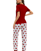 Red Heart Printed Night Suit