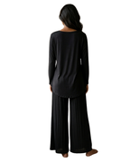 Black Plain Palazo Night Suit