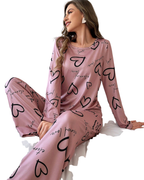 Cute Love Heart Printed Night Suit