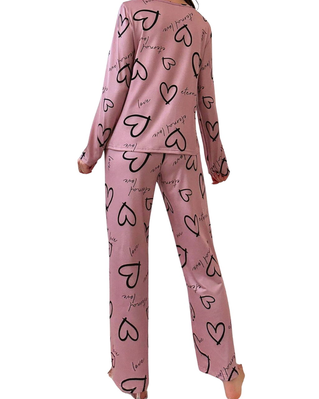Cute Love Heart Printed Night Suit