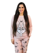 Pink Bunny Printed  Night Suit