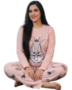 Pink Bunny Printed  Night Suit
