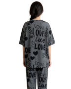 Grey Love Printed Night Suit