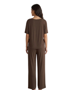 Brown Plain Stylish Night Suit