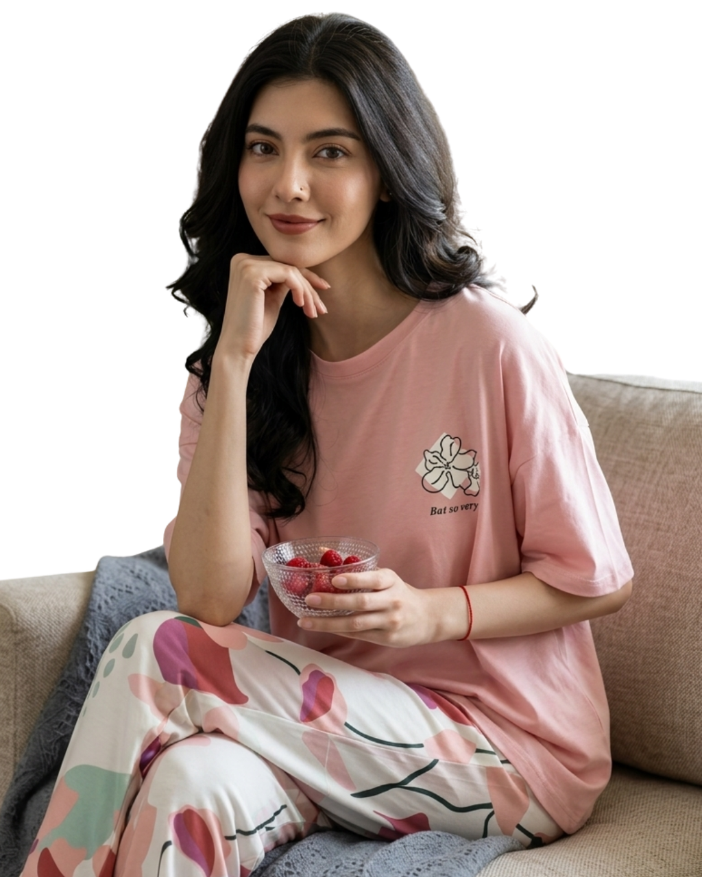Long Leaf Printed Night Suit