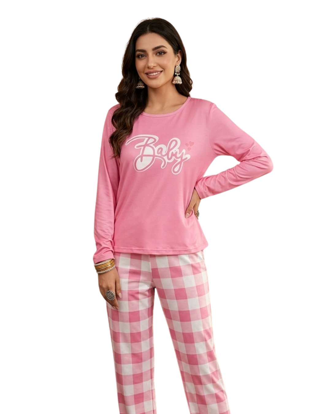 Pink Barbie Printed Night Suit