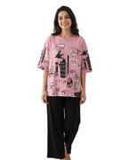 Pink Funcky Printed Night Suit