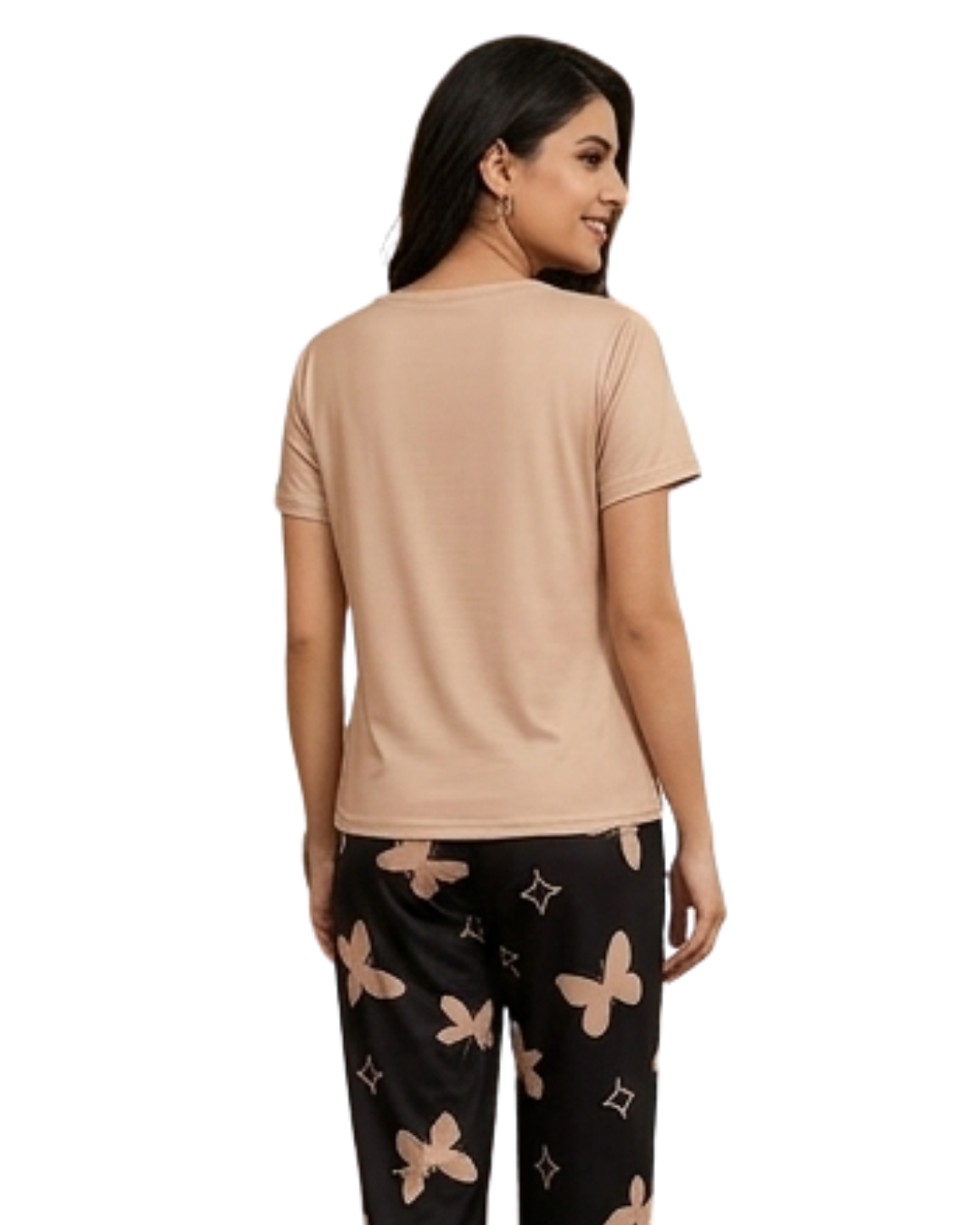 Heart and Butterfly Printed Night Suit