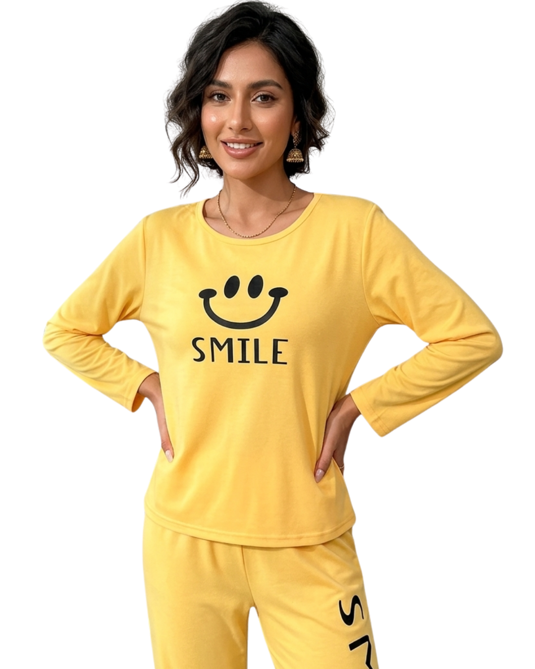 Smile Forever Printed Night Suit