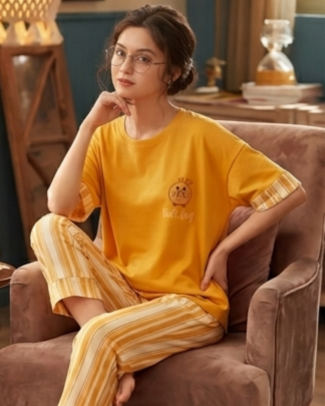 Yellow Duck Printed  Night Suit
