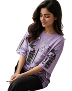 Purple Funcky Printed Night Suit