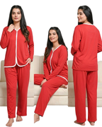 Red Pipen Stylish Night Suit