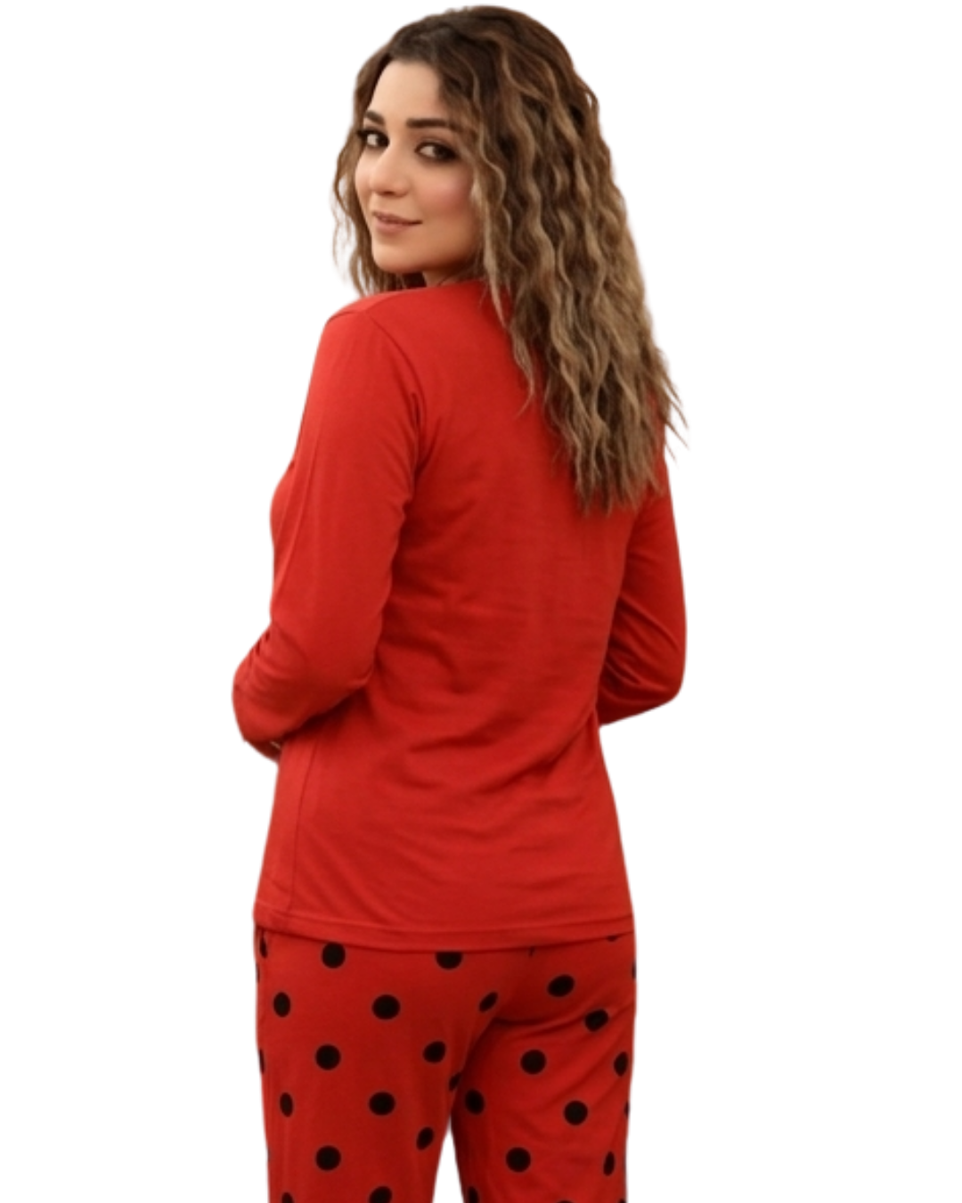 Red Smiley Printed Night Suit
