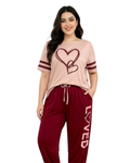 Two Heart Printed Night Suit