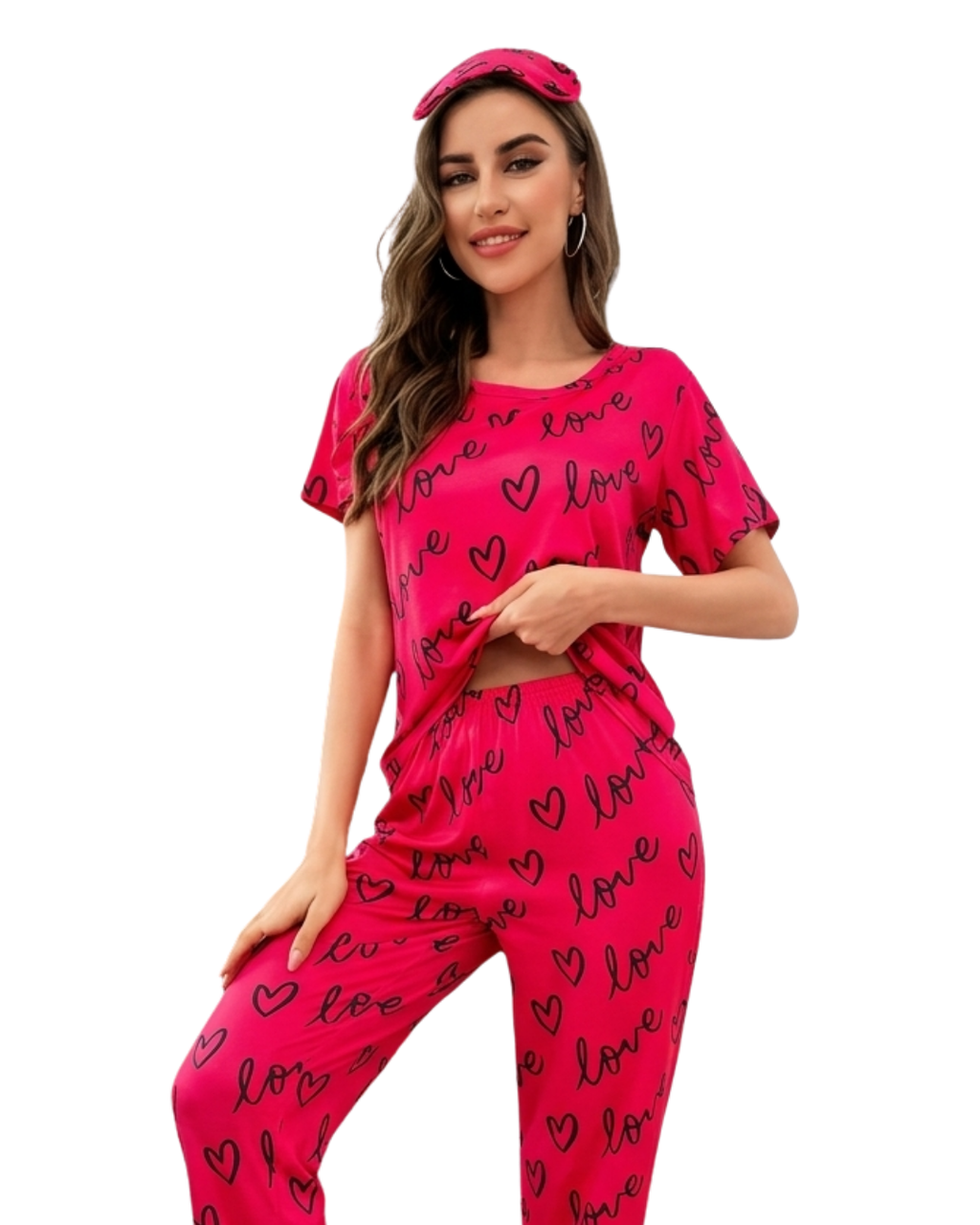 Love Heart Printed Night Suit