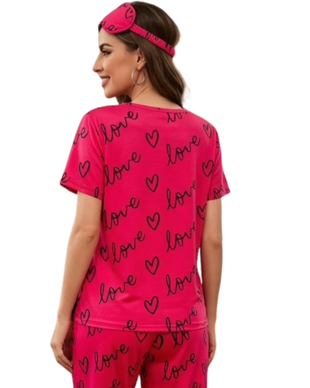 Love Heart Printed Night Suit