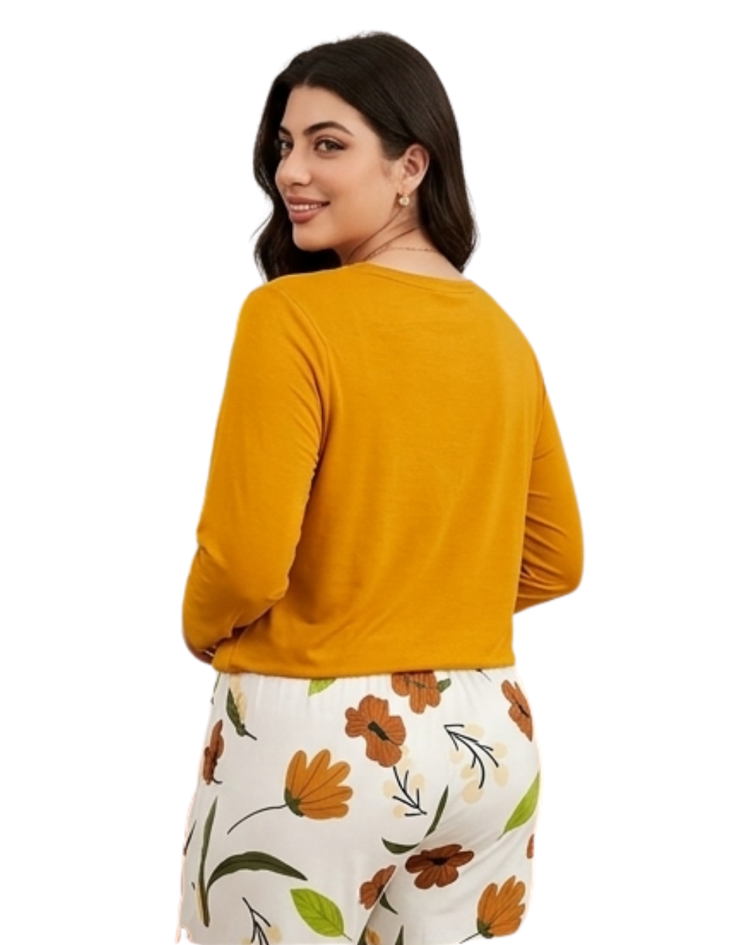 Yellow Pocket Printed Night Suit