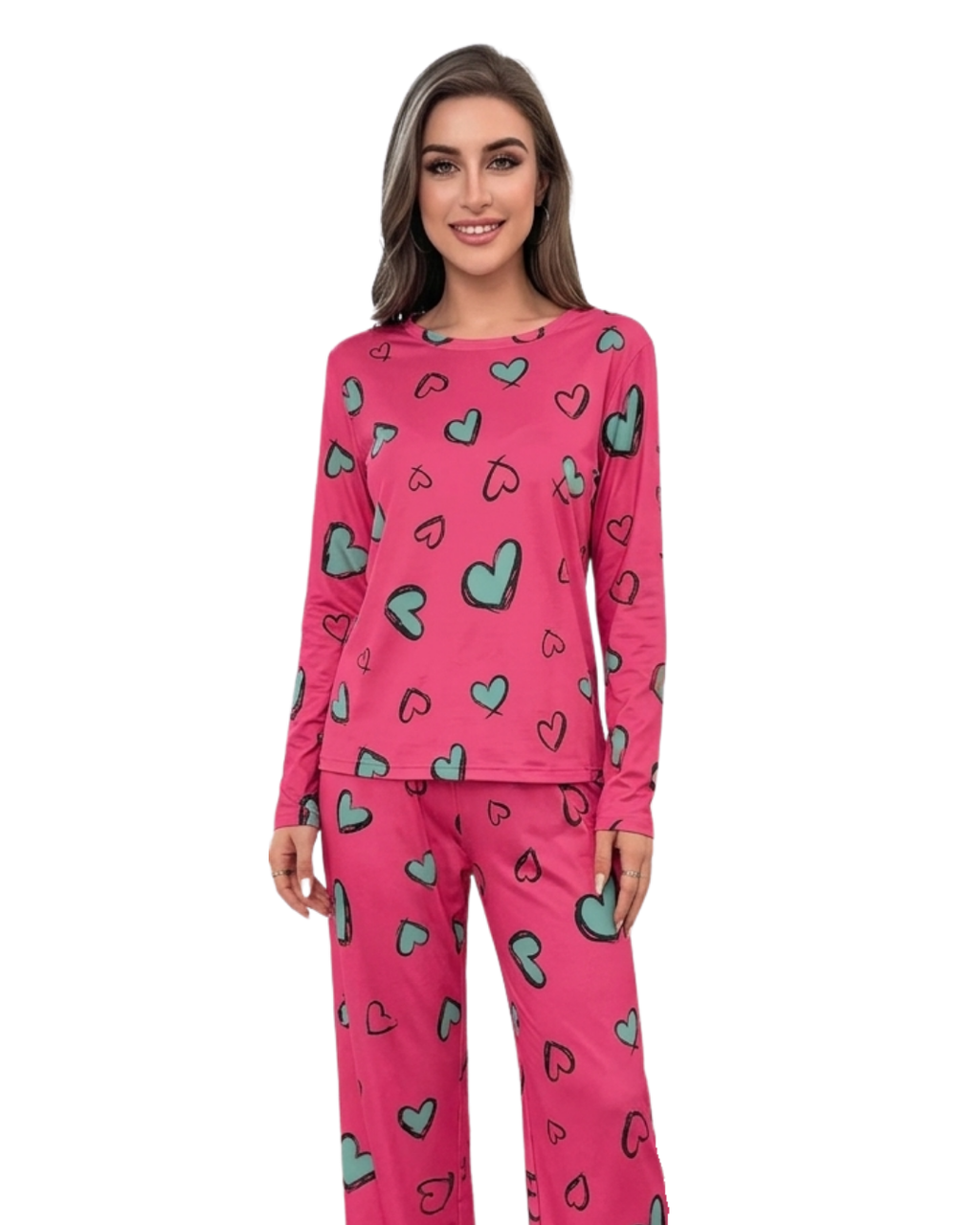 Heart Pattern Printed Night Suit