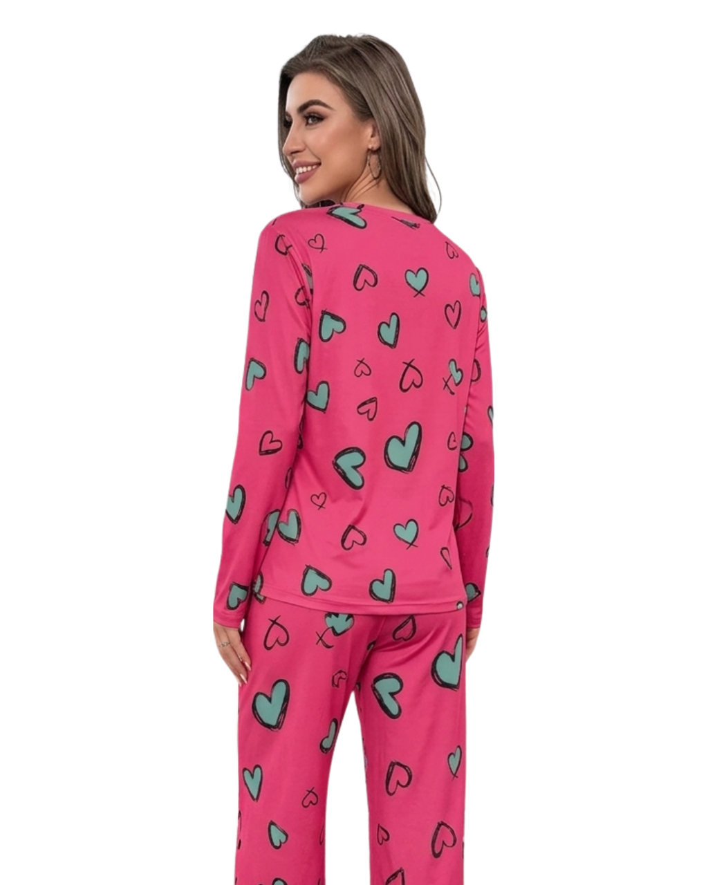 Heart Pattern Printed Night Suit