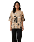 Creamy Funcky Printed Night Suit
