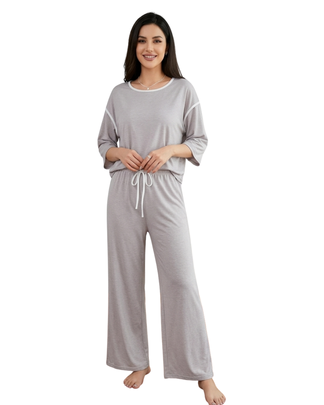 Grey Palazzo Style Night Suit