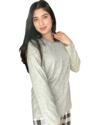 Grey V-Neck Night Suit