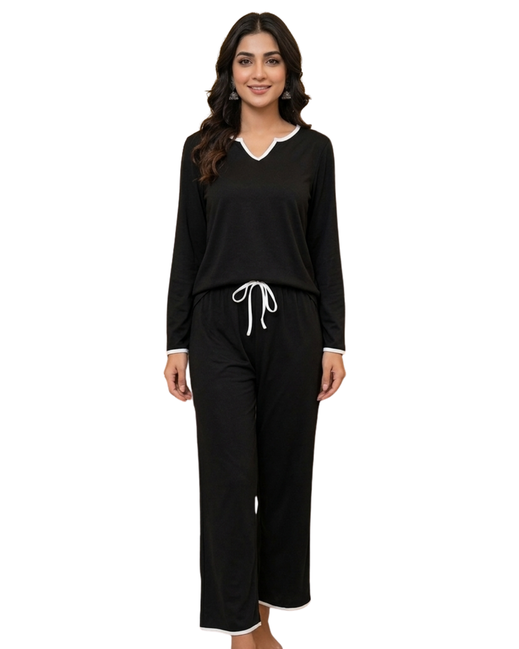 Black Palazzo Style Night Suit