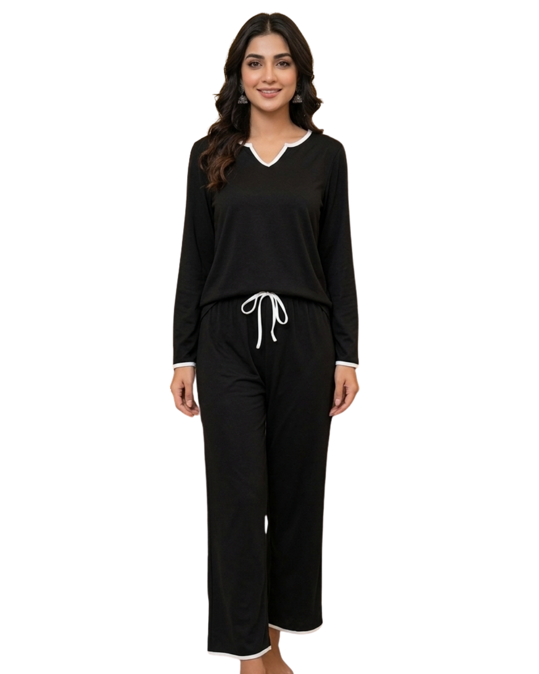 Black Palazzo Style Night Suit