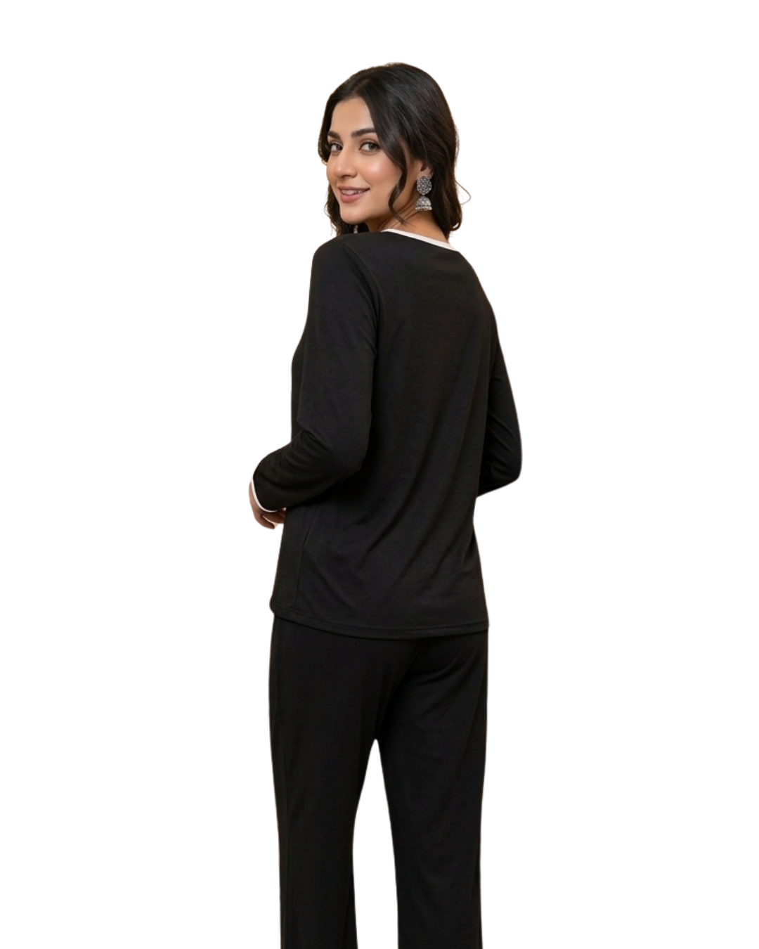 Black Palazzo Style Night Suit